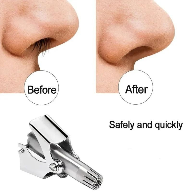 Premium Manual Nose & Ear Hair Trimmer – Stainless Steel Safe & Painless Grooming Tool