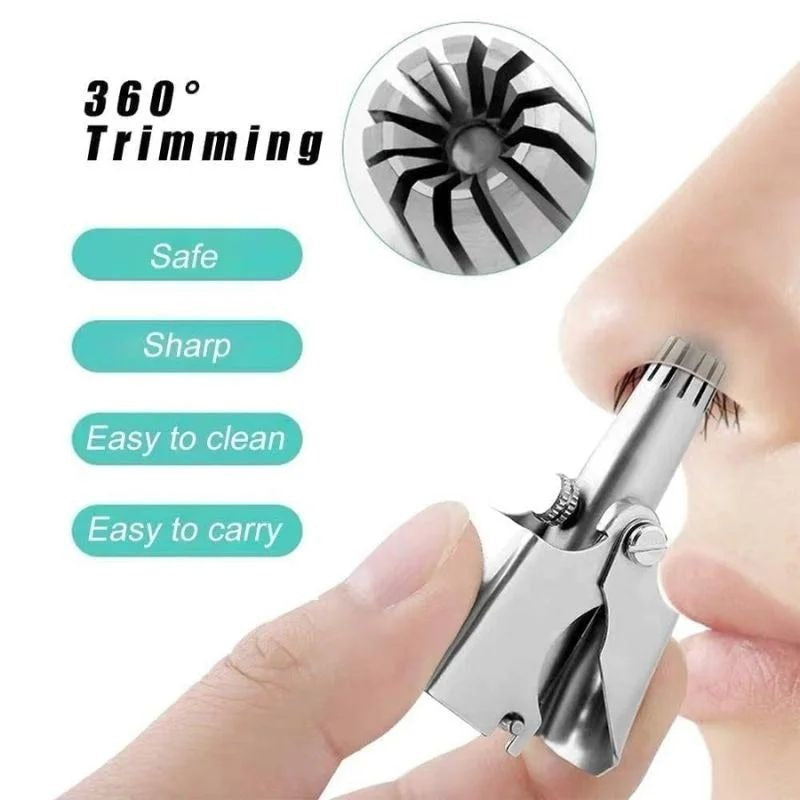 Premium Manual Nose & Ear Hair Trimmer – Stainless Steel Safe & Painless Grooming Tool