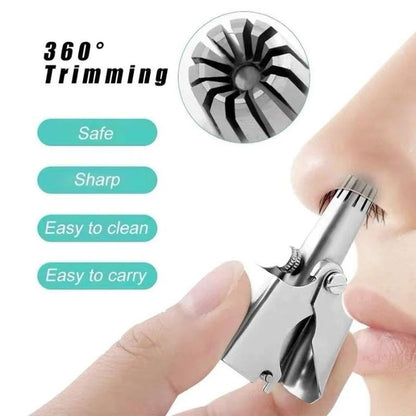 Premium Manual Nose & Ear Hair Trimmer – Stainless Steel Safe & Painless Grooming Tool
