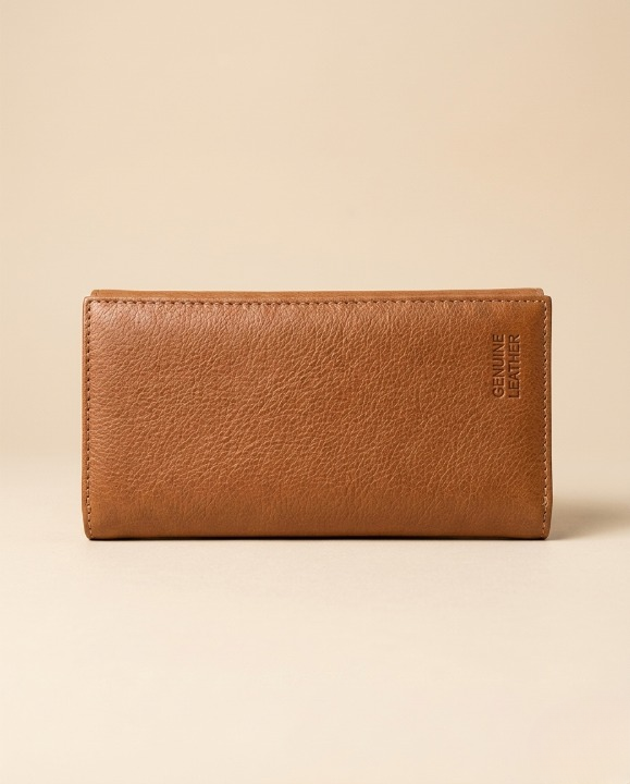 Premium Genuine Leather Long Wallet For Men & Women – Black