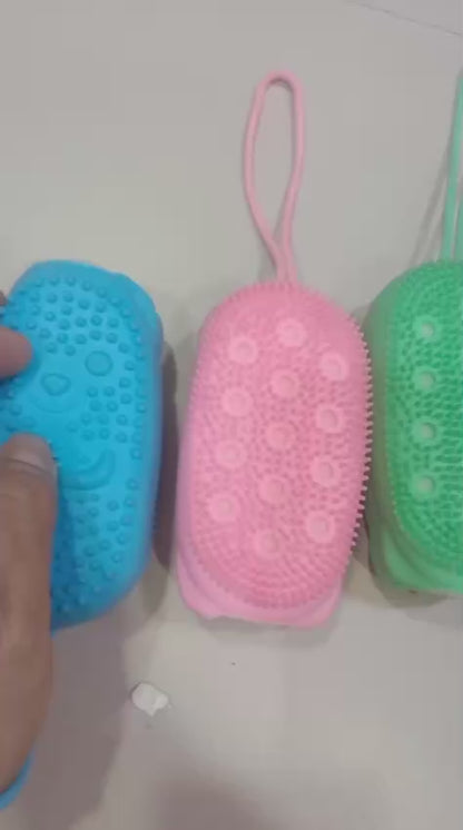 Silicone Body Scrubber Bath Sponge – Soft Exfoliating Shower Brush for Men & Women (Random Color)